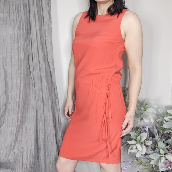 Vince Dresses Silk Crepe De Chine Sheath Dress Red 478 Poshmark